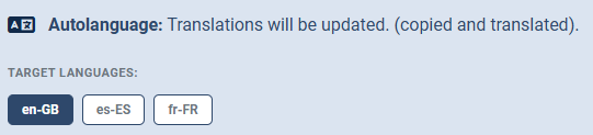 alert banner unselected languages