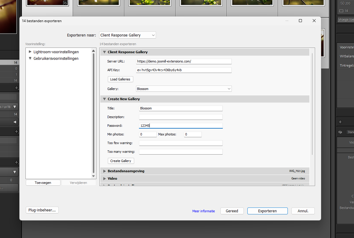 Adobe Lightroom Classic plugin for Client Response Gallery